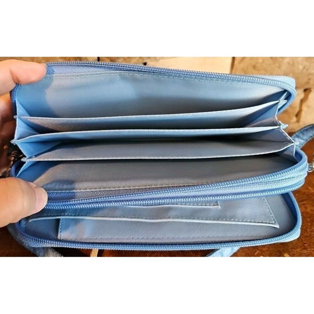 Butterfly Clutch, Wallet, Purse Blue With Butterfly - Picture 7 of 15